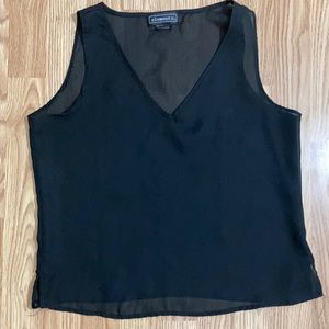 Sheer black tank sleeveless top Sz small